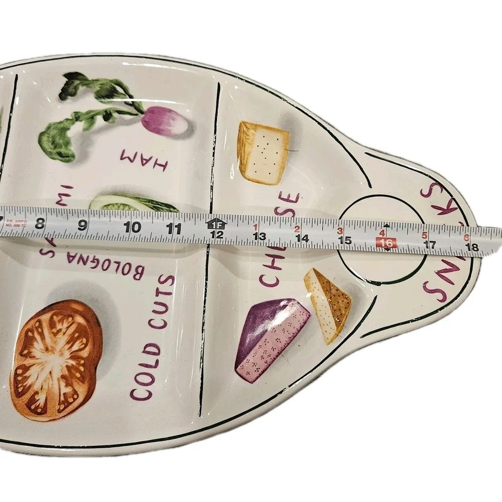RARE Vintage Idezenware Charcuterie Appetizer‎ Cheese Meat Platter Plate